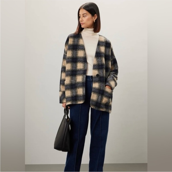 Madewell Brushed Jacquard Wrap-Front Cardigan in Plaid - Picture 2 of 15